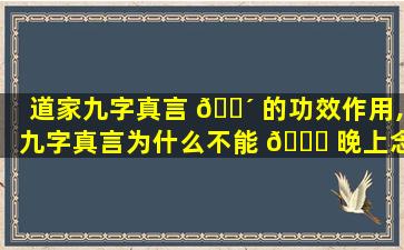 道家九字真言 🐴 的功效作用,九字真言为什么不能 🐅 晚上念呢